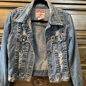 True Religion, denim jacket, size Large